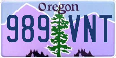 OR license plate 989VNT