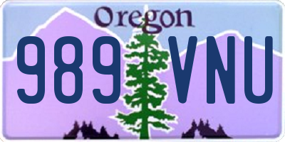 OR license plate 989VNU