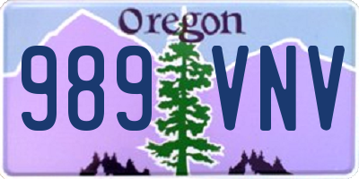 OR license plate 989VNV