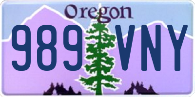 OR license plate 989VNY