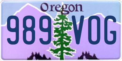 OR license plate 989VOG