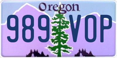 OR license plate 989VOP