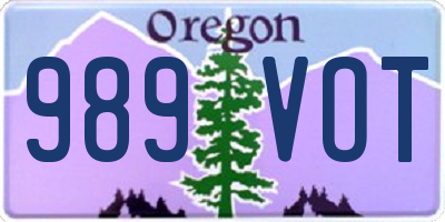 OR license plate 989VOT