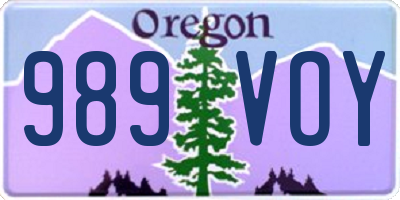 OR license plate 989VOY