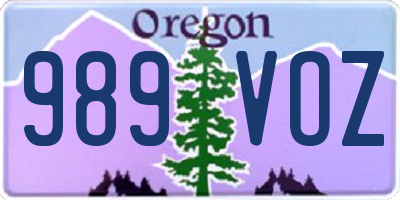 OR license plate 989VOZ