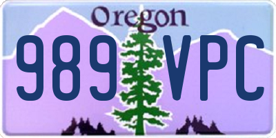 OR license plate 989VPC