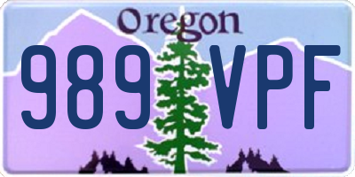 OR license plate 989VPF