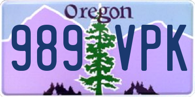 OR license plate 989VPK