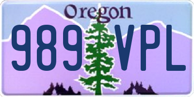 OR license plate 989VPL