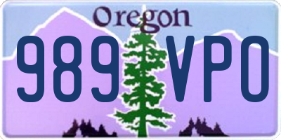 OR license plate 989VPO