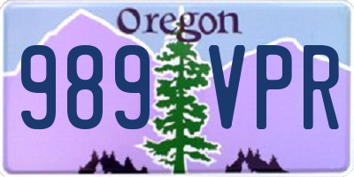 OR license plate 989VPR