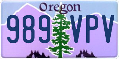 OR license plate 989VPV