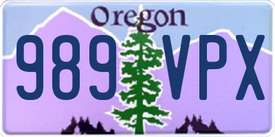 OR license plate 989VPX