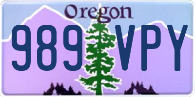 OR license plate 989VPY
