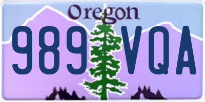 OR license plate 989VQA