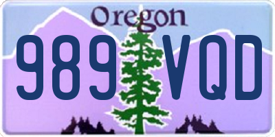 OR license plate 989VQD