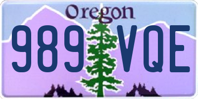 OR license plate 989VQE