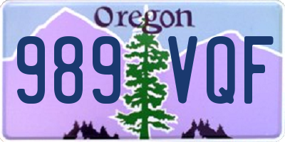 OR license plate 989VQF