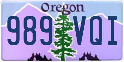 OR license plate 989VQI