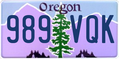 OR license plate 989VQK