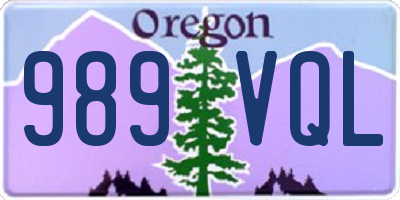 OR license plate 989VQL
