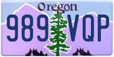OR license plate 989VQP