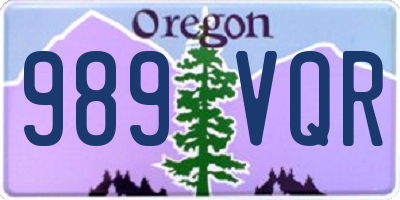 OR license plate 989VQR