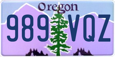 OR license plate 989VQZ