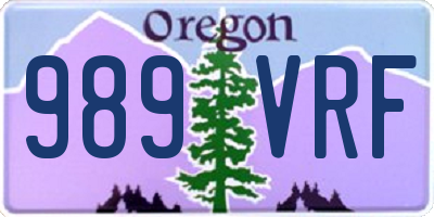OR license plate 989VRF