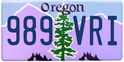 OR license plate 989VRI