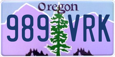 OR license plate 989VRK