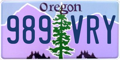 OR license plate 989VRY