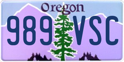 OR license plate 989VSC