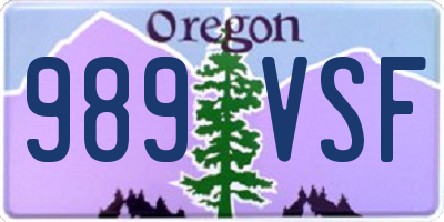 OR license plate 989VSF