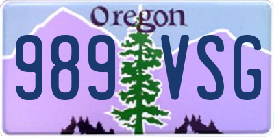 OR license plate 989VSG