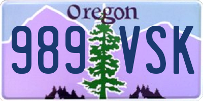 OR license plate 989VSK