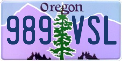 OR license plate 989VSL