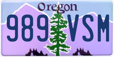 OR license plate 989VSM