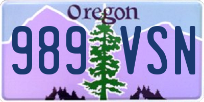 OR license plate 989VSN