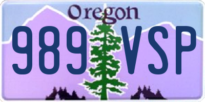 OR license plate 989VSP