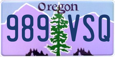 OR license plate 989VSQ