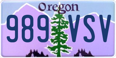 OR license plate 989VSV