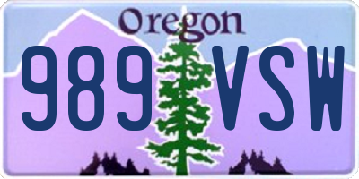 OR license plate 989VSW