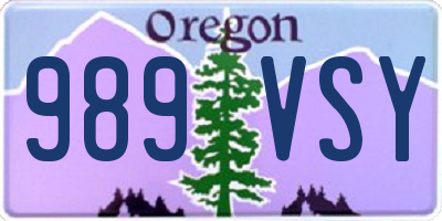 OR license plate 989VSY