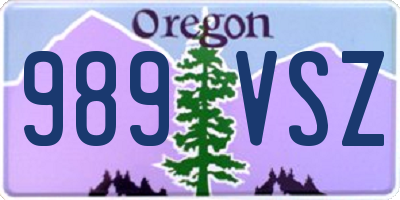 OR license plate 989VSZ