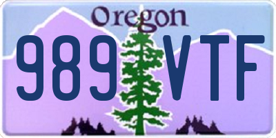 OR license plate 989VTF