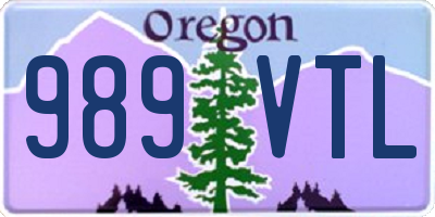 OR license plate 989VTL