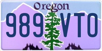 OR license plate 989VTO