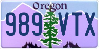 OR license plate 989VTX