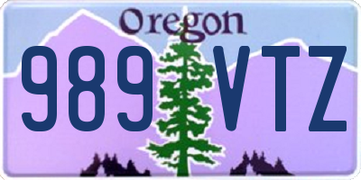 OR license plate 989VTZ